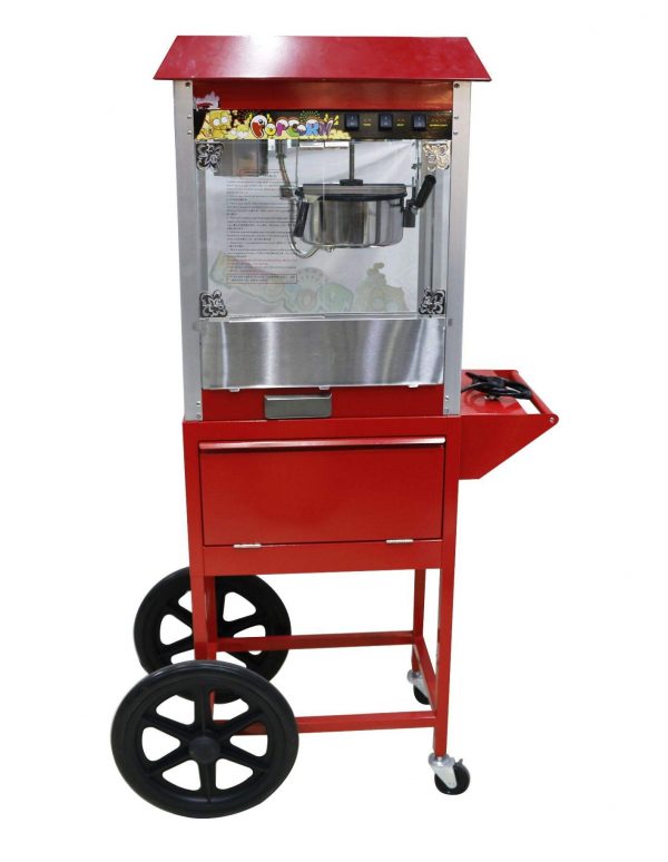 Best Popcorn Machine Stand with Cart GRT-PP802A buy electric red industrial commercial kettle vending popcorn making maker machine garyton for sale uae saudi arabia kuwait oman bahrain qatar dubai abu dhabi sharjah price near me